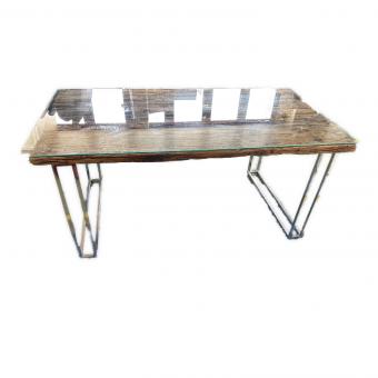 FAR EAST FURNITURE ダイニングテーブル 167 ブラウン×シルバー RAILWAY