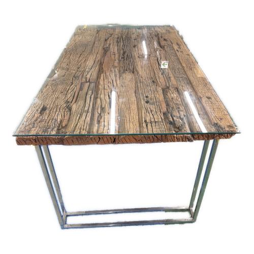 FAR EAST FURNITURE ダイニングテーブル 167 ブラウン×シルバー RAILWAY
