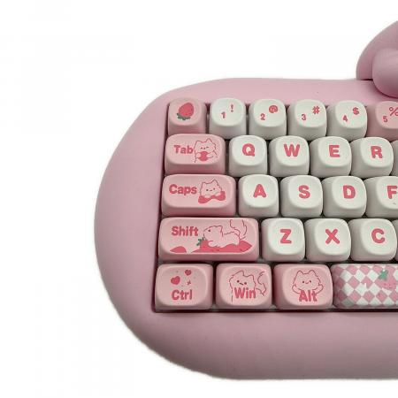YUNZIIC68 猫耳キーボード ピンク ワイヤレス 新品未使用 YUNZII C68 ワイヤレスメカニカルキーボード ネコ ピンク｜トレファク