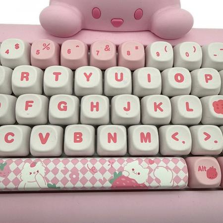 YUNZIIC68 猫耳キーボード ピンク ワイヤレス 新品未使用 YUNZII C68 ワイヤレスメカニカルキーボード ネコ ピンク｜トレファク