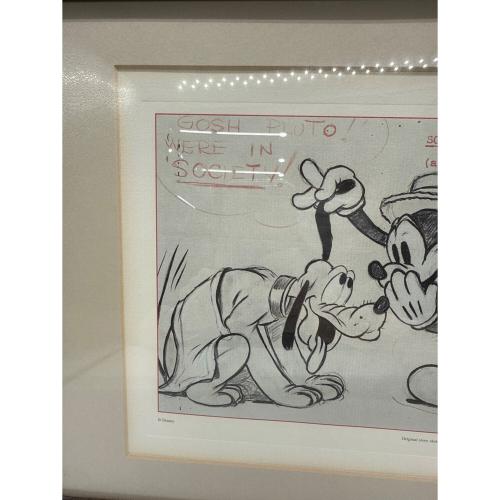 DISNEY (ディズニー) アートフレーム 複製原画 ミッキーマウス&プルート SOCIETY DOG SHOW