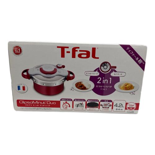 T-Fal (ティファール) クリプソ ミニット 4.2L PSCマーク(圧力鍋)有 クリプソ ミニット デュオ レッド 4.2L