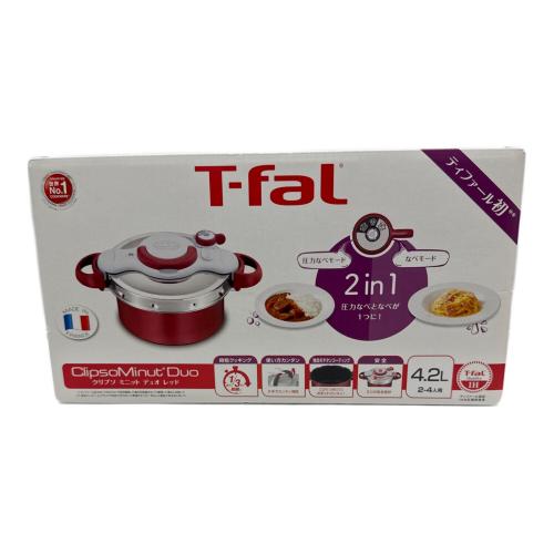 T-Fal (ティファール) クリプソ ミニット 4.2L PSCマーク(圧力鍋)有 クリプソ ミニット デュオ レッド 4.2L