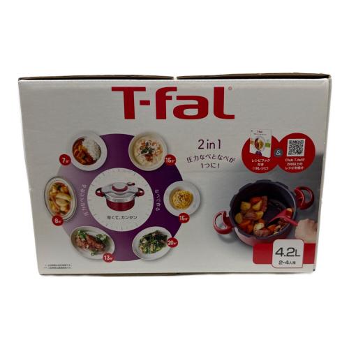T-Fal (ティファール) クリプソ ミニット 4.2L PSCマーク(圧力鍋)有 クリプソ ミニット デュオ レッド 4.2L