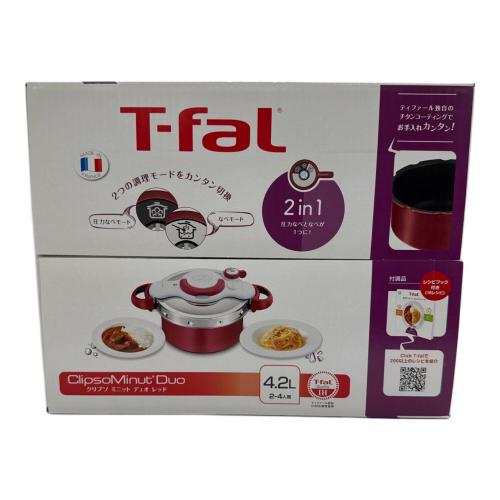 T-Fal (ティファール) クリプソ ミニット 4.2L PSCマーク(圧力鍋)有 クリプソ ミニット デュオ レッド 4.2L
