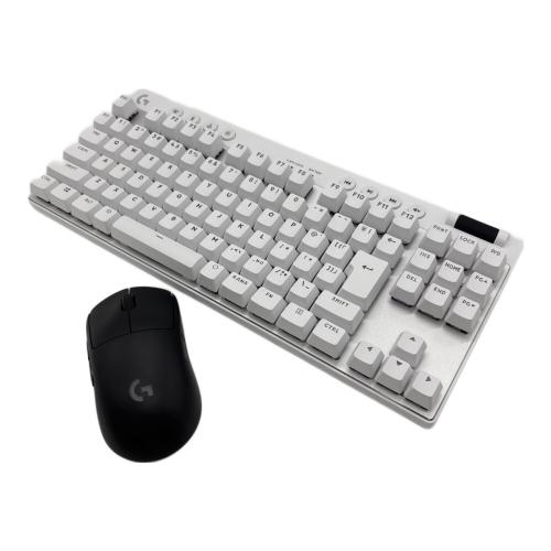 LOGICOOL (ロジクール) ワイヤレス ゲーミング キーボード PRO X TKL LIGHTSPEED YR0085 ＆ マウス PRO WIRELESS MR0104 USBレシーバー欠品