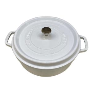 Staub (ストウブ) 両手鍋 SIZE 26cm ホワイト ピコ・ココット ・ラウンド