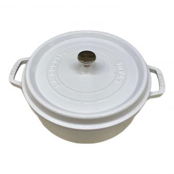 Staub (ストウブ) 両手鍋 SIZE 26cm ホワイト ピコ・ココット ・ラウンド