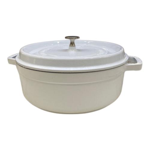 Staub (ストウブ) 両手鍋 SIZE 26cm ホワイト ピコ・ココット ・ラウンド