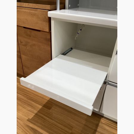 松田家具 (マツダカグ) レンジボード ホワイト 下段棚破損有 レンジ台