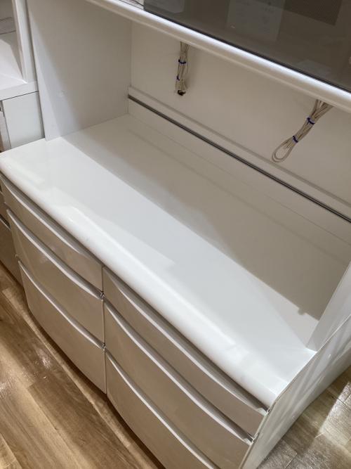 アライブ レンジボード ホワイト  2枚扉 引き出し付き