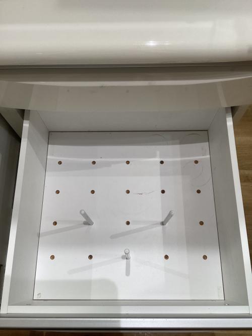 アライブ レンジボード ホワイト  2枚扉 引き出し付き