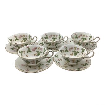 Wedgwood (ウェッジウッド) カップ&ソーサー ▲ ワイルドストロベリー（ピオニー） 5Pセット