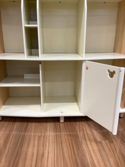 DISNEY (ディズニー) オープンラック ナチュラル×ホワイト 434 1枚扉付き