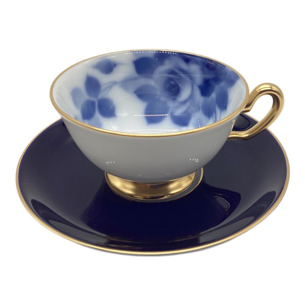 大倉陶園 (オオクラトウエン) ティー・コーヒー碗皿 △ ブルーローズ