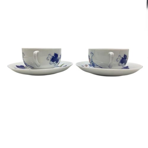 香蘭社 (コウランシャ) ペアティー碗皿 ▲ 染ぶどう 2Pセット