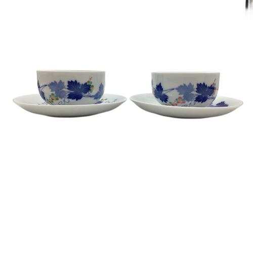 香蘭社 (コウランシャ) ペアティー碗皿 ▲ 染ぶどう 2Pセット