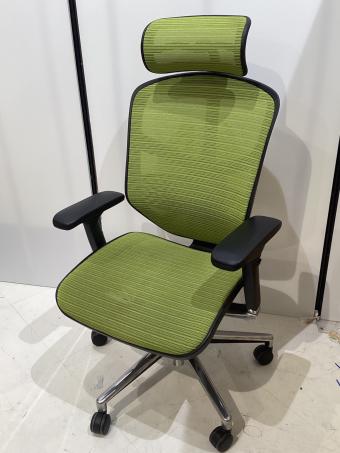 Ergohuman (エルゴヒューマン) ワークチェアー 黄緑 38 ヘッドレスト・キャスター付 ENJOY