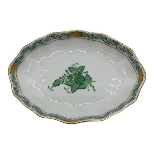 Herend (ヘレンド) スイートディッシュ ▲ アポニーグリーン・ウィーンのバラ 2Pセット