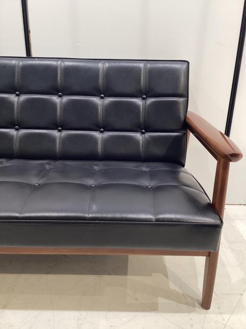 カリモク60 (カリモクロクマル) 2人掛けソファー スタンダードブラック Kチェア 2シーター 270 W36140 合皮