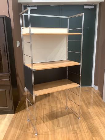 無印良品 (ムジルシリョウヒン) ユニットシェルフ シルバー×ブラック×ナチュラル