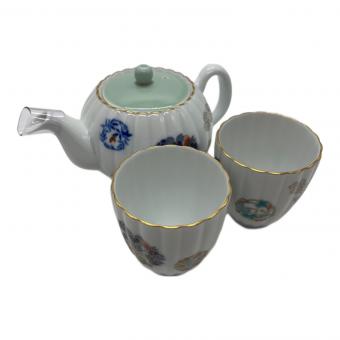 香蘭社 (コウランシャ) 茶の間揃 757-AHR2 ▲ 金ミル花丸紋 急須1・湯呑み2セット