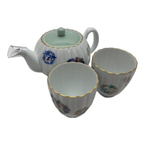 香蘭社 (コウランシャ) 茶の間揃 757-AHR2 ▲ 金ミル花丸紋 急須1・湯呑み2セット