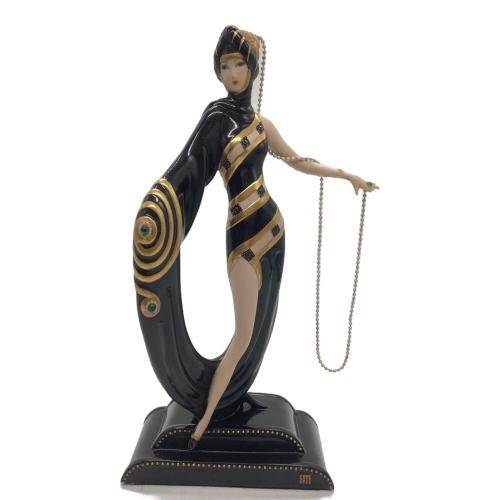ERTE フィギュリン Pearls & Emeralds N5865 ブラック×ゴールド　Franklin Mint（フランクリン・ミント）