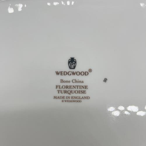 Wedgwood (ウェッジウッド) ブレッド&バタープレート ホワイト×ブルー 28cm フロレンティーン・ターコイズ