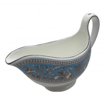 Wedgwood (ウェッジウッド) ソースボート ホワイト×ブルー フロレンティーン・ターコイズ
