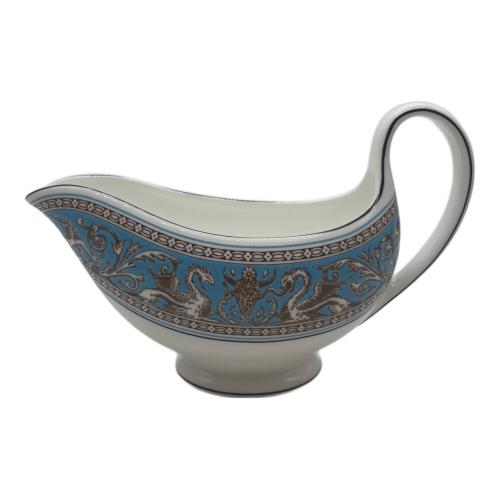 Wedgwood (ウェッジウッド) ソースボート ホワイト×ブルー フロレンティーン・ターコイズ