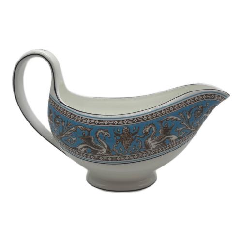 Wedgwood (ウェッジウッド) ソースボート ホワイト×ブルー フロレンティーン・ターコイズ