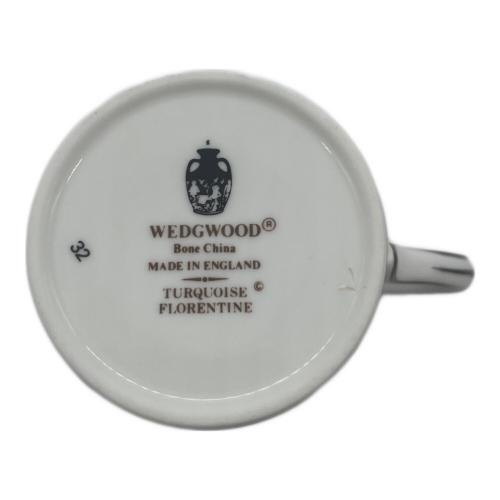 Wedgwood (ウェッジウッド) コーヒーカップ&ソーサー ホワイト×ブルー フロレンティーン・ターコイズ