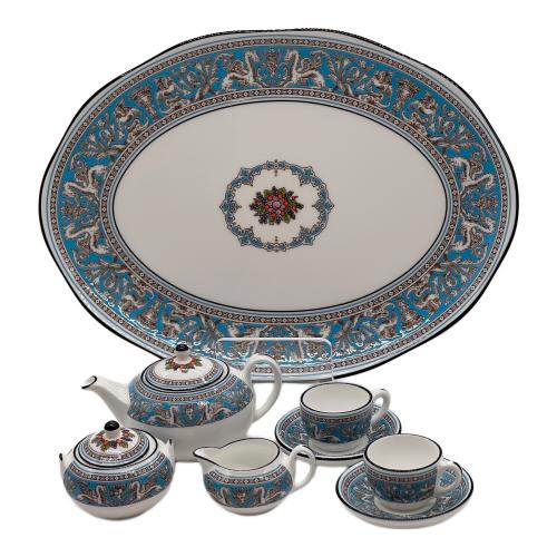 Wedgwood (ウェッジウッド) ミニチュアティーセット ▲ フロレンティーン・ターコイズ