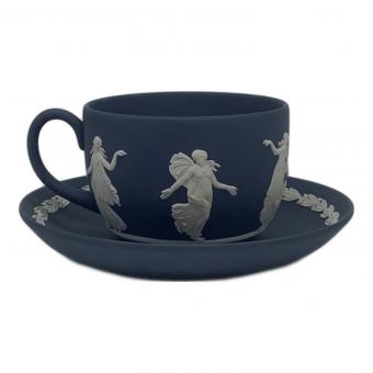 Wedgwood (ウェッジウッド) カップ&ソーサー ▲ ※保管時ヨゴレ有 ジャスパー ロイヤルブルー