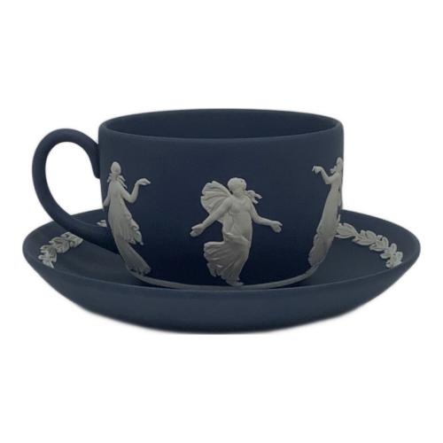 Wedgwood (ウェッジウッド) カップ&ソーサー ▲ ※保管時ヨゴレ有 ジャスパー ロイヤルブルー