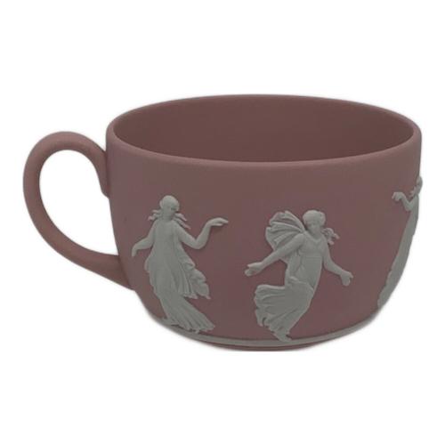 Wedgwood (ウェッジウッド) カップ&ソーサー ▲ ※保管時ヨゴレ有 ジャスパー ホワイトオンピンク