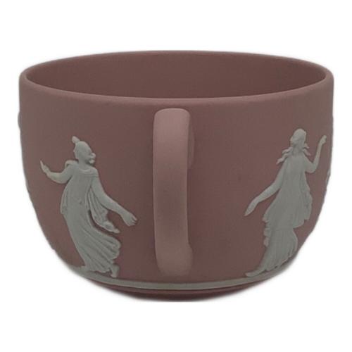 Wedgwood (ウェッジウッド) カップ&ソーサー ▲ ※保管時ヨゴレ有 ジャスパー ホワイトオンピンク