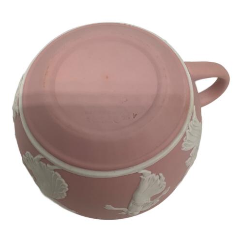 Wedgwood (ウェッジウッド) カップ&ソーサー ▲ ※保管時ヨゴレ有 ジャスパー ホワイトオンピンク