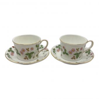 Wedgwood (ウェッジウッド) ティーカップ&ソーサー(デルフィ) ▲ ワイルドストロベリー 2Pセット
