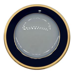 大倉陶園 (オオクラトウエン) 20cmプレート ▲ 瑠璃片葉金蝕