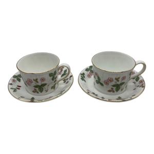 Wedgwood (ウェッジウッド) ティーカップ&ソーサー(デルフィ) ▲ ワイルドストロベリー 2Pセット
