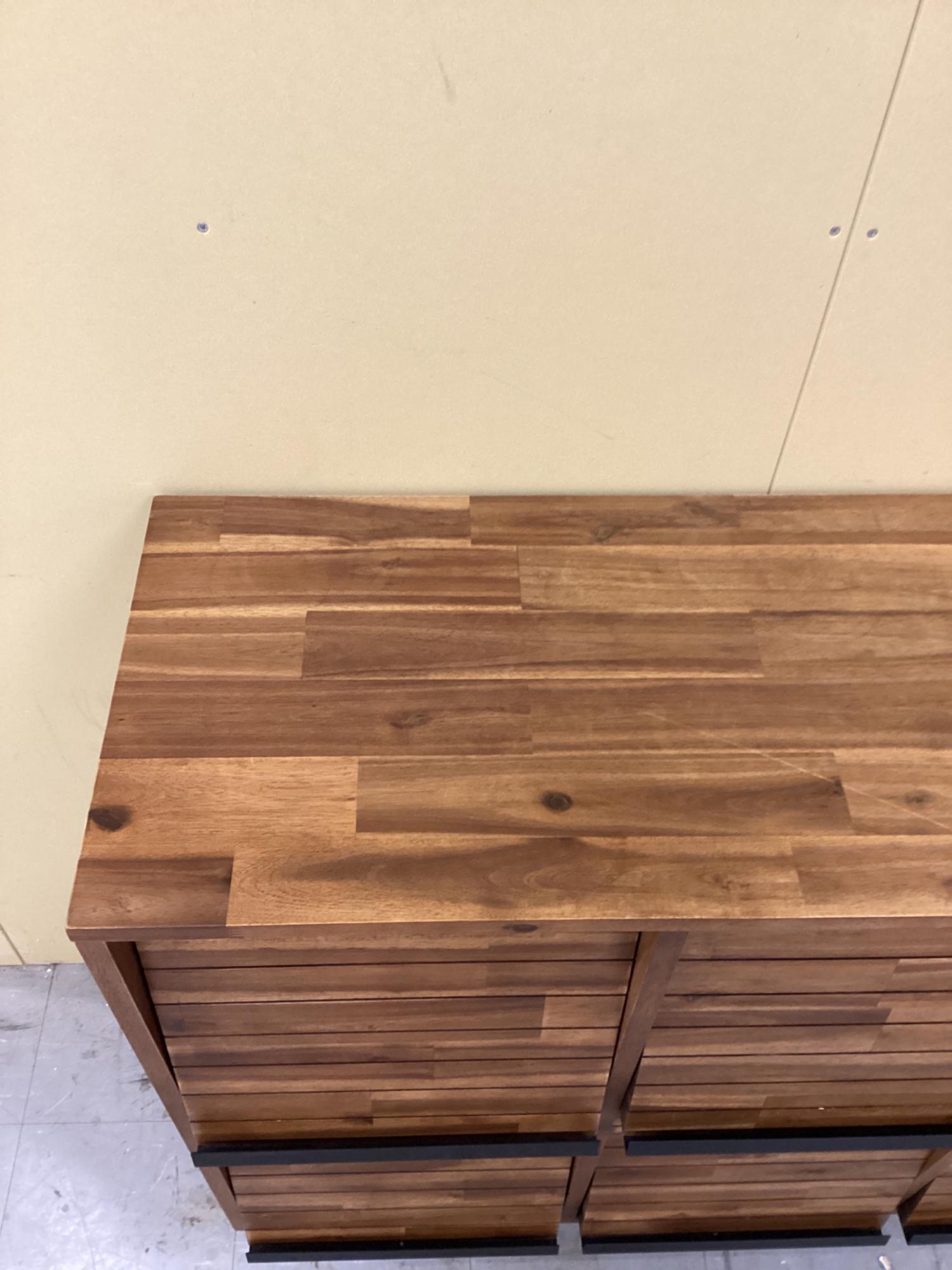 UNICO (ウニコ) レコードラック ブラウン×ブラック 266 2×3 フラップ扉