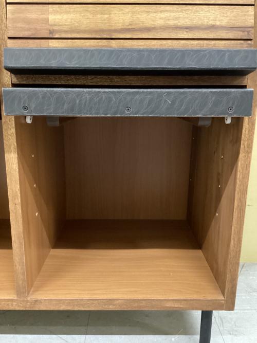 UNICO (ウニコ) レコードラック ブラウン×ブラック 266 2×3 フラップ扉 SWELLA