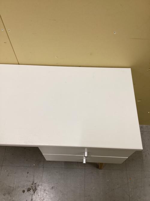 ワークデスク ホワイト×ナチュラル 323 引き出し2段