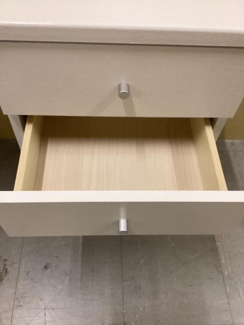 ワークデスク ホワイト×ナチュラル 323 引き出し2段