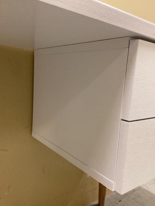 ワークデスク ホワイト×ナチュラル 323 引き出し2段