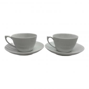 ROYAL COPENHAGEN (ロイヤル・コペンハーゲン) カップ&ソーサー ▲ ホワイトフルーテッド・プレイン 2Pセット