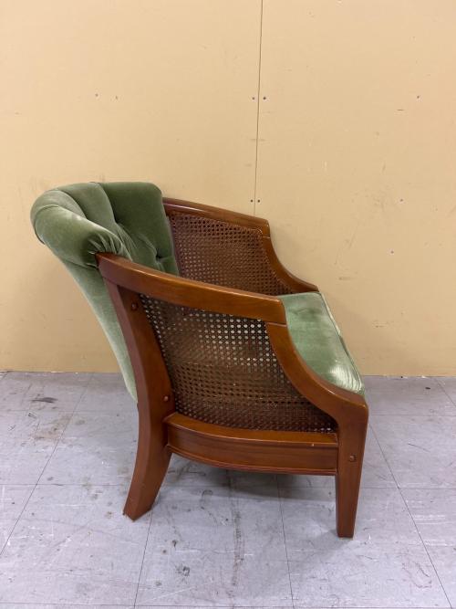 三越家具 (ミツコシカグ) ダイニングチェア グリーン×ブラウン 133 1人掛け Brugge