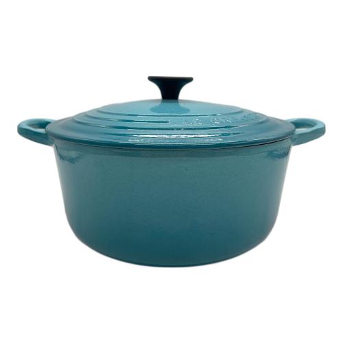 LE CREUSET (ルクルーゼ) 両手鍋 カリビアンブルー 22cm ココット・ロンド